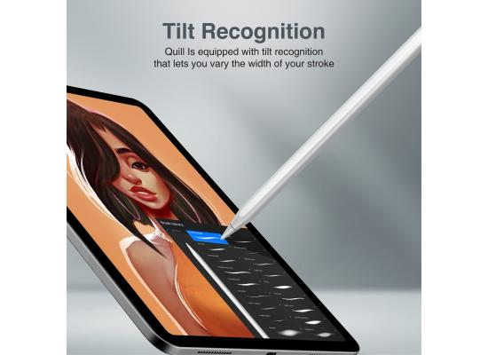 Promate Quill, Stylus Pencil for iPad with Palm Rejection, Magnetic Charging and Detachable Nib for iPad